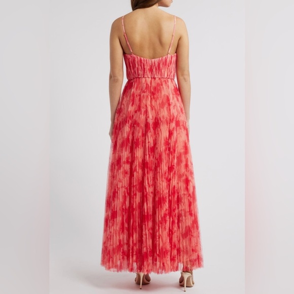 NEW Hutch Print Pleated Sleeveless Maxi Dress Sz 6 Red - Picture 2 of 14